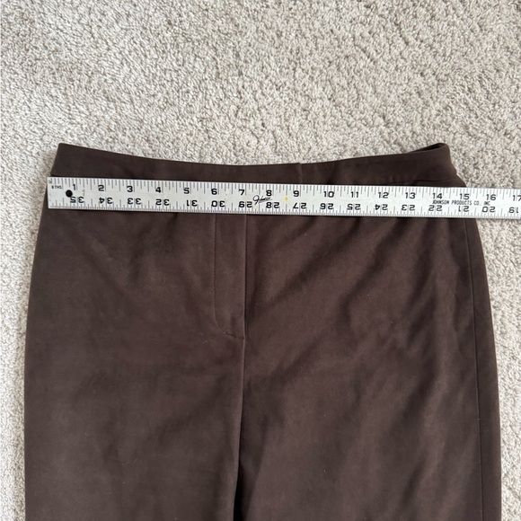 Talbots Vintage Brown Suede Like Flat Front Pants - Picture 5 of 8